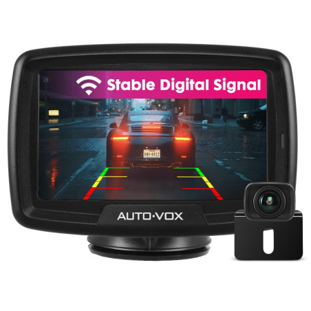 Auto-Vox CS2 Camera de Recul sans Fil: Camera de Recul Numérique avec Écran De 4,3", Facile à Installer, Caméra de Recul de Voit