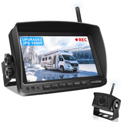 URVOLAX Caméra de Recul sans Fil, Moniteur 7" pour Voiture Imperméable IP69K, Vision Nocturne HD 1080P 170 ° Grand Angle pour Ca