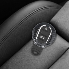 kwmobile Accessoire Clé de Voiture Compatible avec Mini Smart Key 3-Bouton - Coque de Protection en Plastique Rigide Carbone Noi