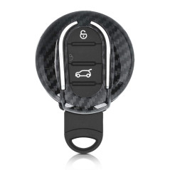 kwmobile Accessoire Clé de Voiture Compatible avec Mini Smart Key 3-Bouton - Coque de Protection en Plastique Rigide Carbone Noi