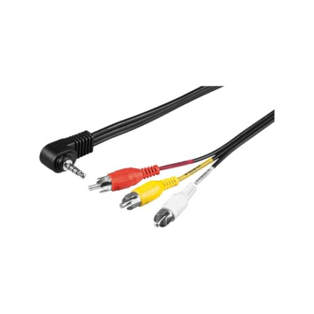 Goobay 50209 Câble Adaptateur, Audio Vidéo-Composite vers 3.5mm, 1.5m Longueur de Câble