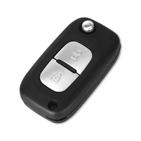 Coque Clé pour Renault Clio Kangoo Master Modus Trafic Twingo Wind -2 Boutons- Modèle avec Emplacement Pile-Plip télécommande Ph