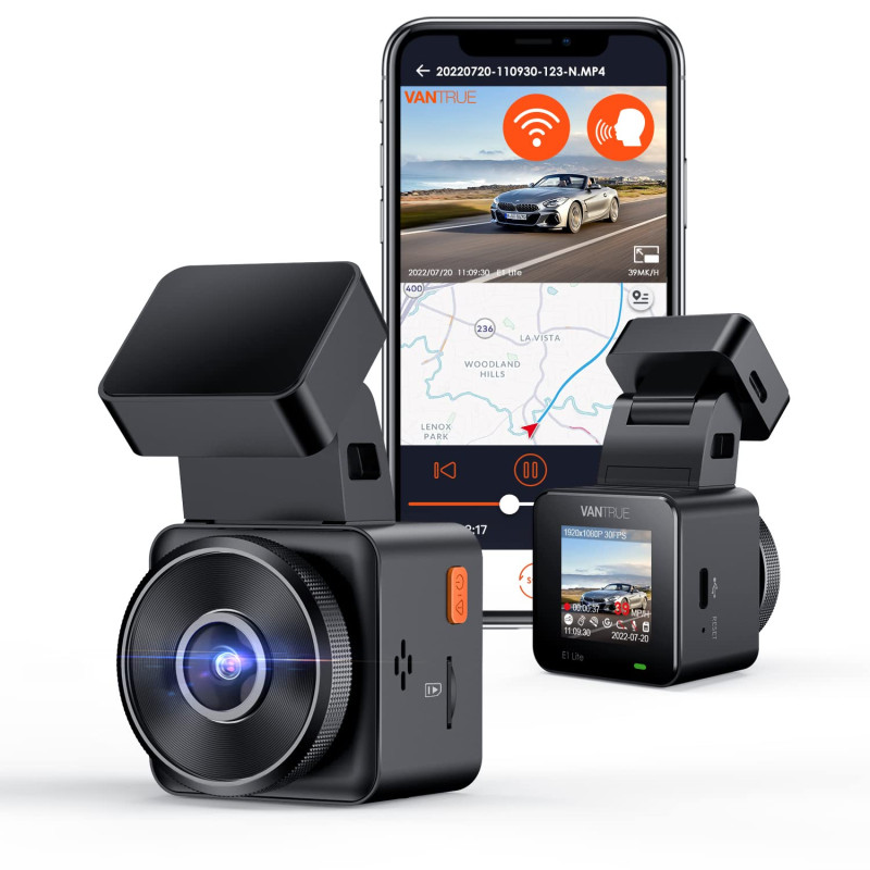 VANTRUE E1 Lite 1080P Mini WiFi GPS Dashcam Avant Voiture avec HDR, Contrôle APP & Commande Vocale en Anglais, Surveillance du S VANTRUE E1 Lite 1080P Mini WiFi GPS Dashcam Avant Voiture avec HDR, Contrôle APP & Commande Vocale en Anglais, Surveillance du S