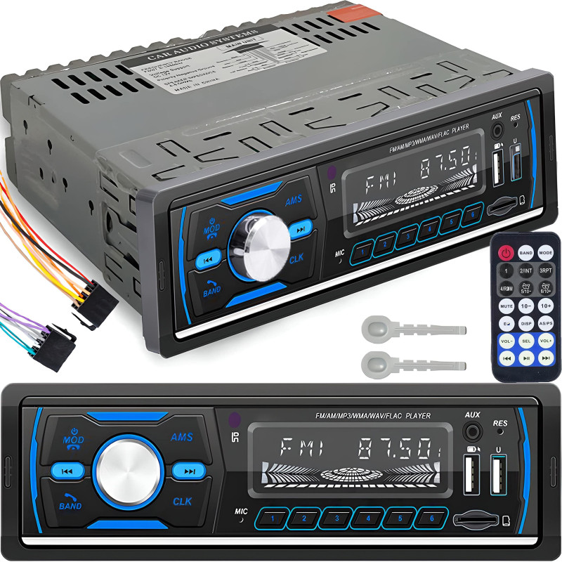Retoo Autoradio Bluetooth 5.1, Lecture de fichiers MP3, écran 2,4", 6 Couleurs de rétroéclairage, Heure Visible à l'écran, Entré Retoo Autoradio Bluetooth 5.1, Lecture de fichiers MP3, écran 2,4", 6 Couleurs de rétroéclairage, Heure Visible à l'écran, Entré