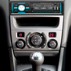 Retoo Autoradio Bluetooth 5.1, Lecture de fichiers MP3, écran 2,4", 6 Couleurs de rétroéclairage, Heure Visible à l'écran, Entré