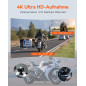 VANTRUE F1 4K+1080P Caméra de Moto étanche IP67，5GHz WiFi GPS Dashcam Moto Avant et Arrière, Alertes Vocales, 24H Détection de C