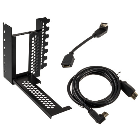 CableMod Support de Carte Graphique Vertical avec câble de Montage PCIe x16, 1x DisplayPort, 1x HDMI - Noir