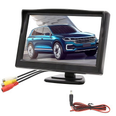 OBEST Écrans LCD 5.0 Pouces De Caméra De Recul,Moniteur Deux Modes AV,Écrans de rétroviseurs Convient pour Voiture, Camions,Auto
