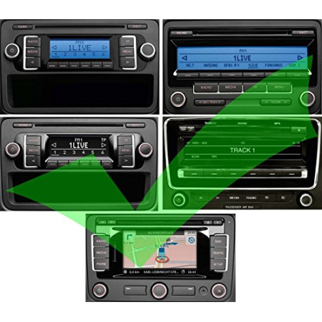 BlueMusic Bluetooth Audio Handsfree 12pin compatible avec VW RCD 200 210 300 500 RNS-310/315 - - SKODA Beat Cruise Swing - - AUD