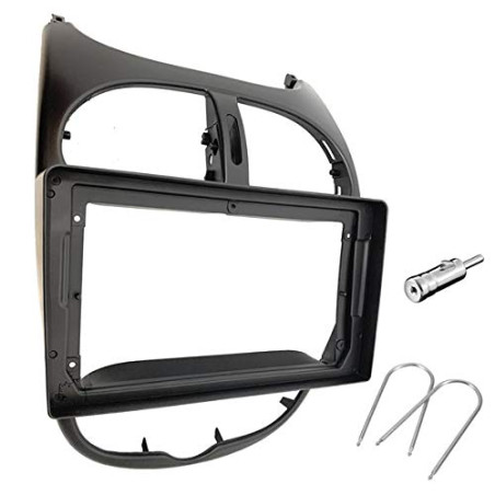 Sound-way Kit Montage Adaptateur Cadre de Radio 2 DIN Façade Autoradio, Adaptateur Antenne, Clés de Demontage compatibel avec Pe