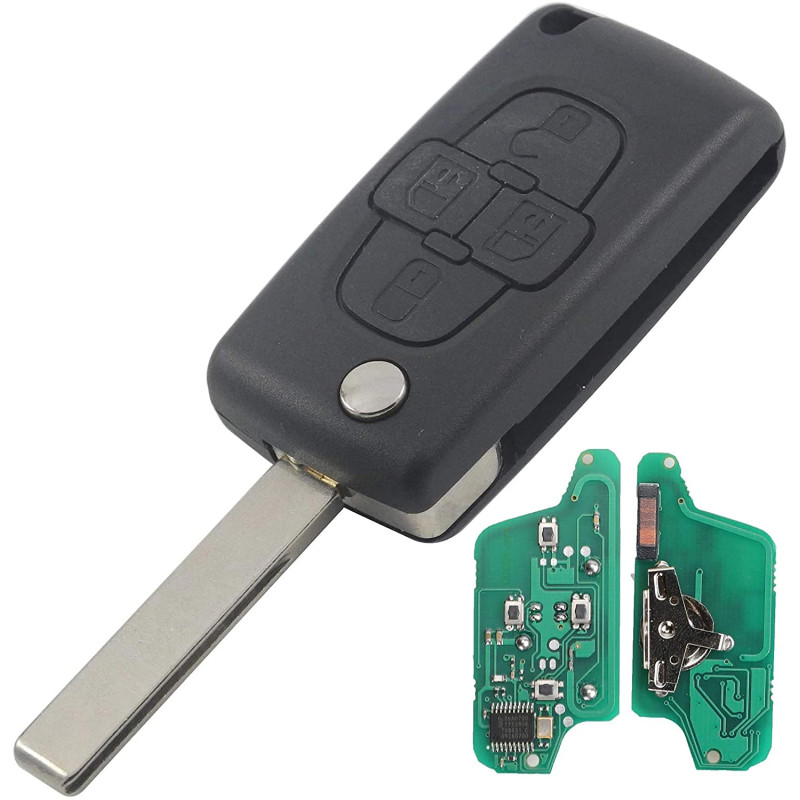 ProPlip Clé complète avec électronique à Programmer Compatible pour Citroen C8 Peugeot 807 1007 TELECOMMANDE 4 Boutons Portes la ProPlip Clé complète avec électronique à Programmer Compatible pour Citroen C8 Peugeot 807 1007 TELECOMMANDE 4 Boutons Portes la