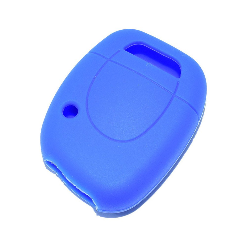 Happyit Silicone Voiture Clé Housse Case pour Renault Twingo Clio Master Kango 1 Boutons Clé À Distance (Bleu)