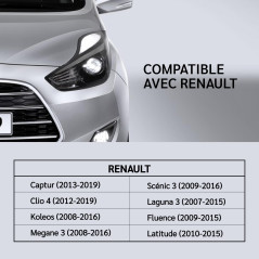 ENERGY01 4 Boutons Coque Carte a Puce Compatible Renault Captur - Clio 4 - Koleos - Laguna 3 - Megane 3 - Scenic 3 - kit Protect