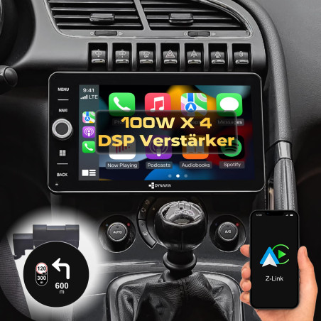 DYNAVIN Android Autoradio GPS pour Peugeot 3008 5008; 9 Pouces Radio avec Wireless CarPlay et Android Auto | Head-up Display | D