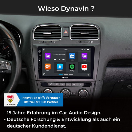 DYNAVIN Android Autoradio GPS pour VW Golf 6: 9 Pouces OEM Radio avec Wireless CarPlay et Android Auto | Head-up Display | Dab+
