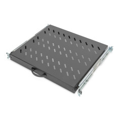 DIGITUS Étagère extensible - 19 pouces - 1UH - Fixation avant & arrière - Charge 25 kg - Pour armoires réseau et baies serveurs 