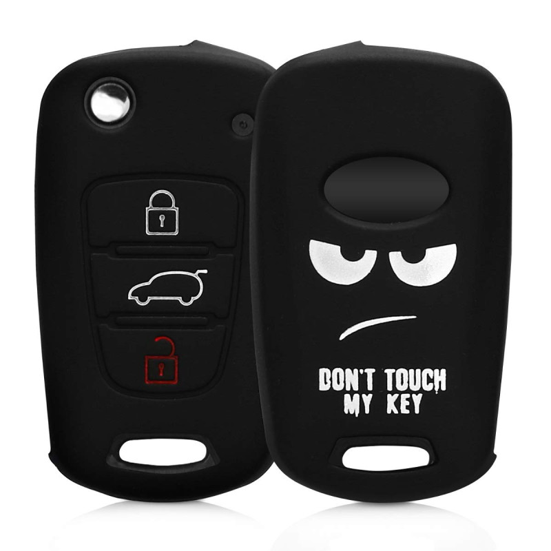 kwmobile Coque clé de Voiture Compatible avec Hyundai 3-Bouton Accessoire clé Voiture - Protection étui Souple en Silicone - Bla