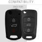 kwmobile Coque clé de Voiture Compatible avec Hyundai 3-Bouton Accessoire clé Voiture - Protection étui Souple en Silicone - Bla kwmobile Coque clé de Voiture Compatible avec Hyundai 3-Bouton Accessoire clé Voiture - Protection étui Souple en Silicone - Bla