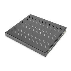 DIGITUS Étagère extensible - 19 pouces - 1UH - Fixation avant & arrière - Charge 25 kg - Pour armoires réseau et baies serveurs 