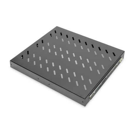 DIGITUS Étagère extensible - 19 pouces - 1UH - Fixation avant & arrière - Charge 25 kg - Pour armoires réseau et baies serveurs 