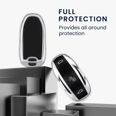 kwmobile Boitier Clef Voiture Compatible avec Tesla Model S/Model Y/Model 3 - Coque en Silicone de Clef de Voiture - Étui de Pro