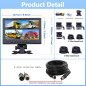 Véhicule Caméra de recul - Camecho 22,9 cm/9 Pouces Moniteur 4 Split Front View, Camera recul Camion 18 IR étanche Vision de Nui Véhicule Caméra de recul - Camecho 22,9 cm/9 Pouces Moniteur 4 Split Front View, Camera recul Camion 18 IR étanche Vision de Nui