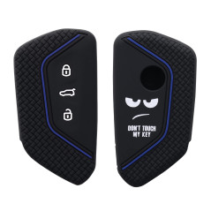 kwmobile Coque clé de Voiture Compatible avec VW Golf 8 3-Bouton Accessoire clé Voiture - Protection étui Souple en Silicone - B