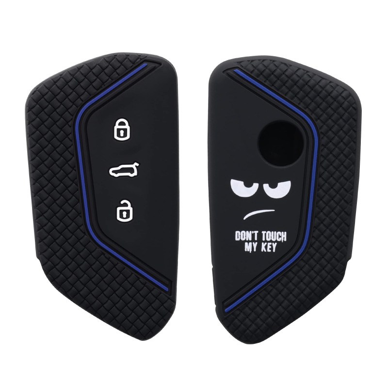 kwmobile Coque clé de Voiture Compatible avec VW Golf 8 3-Bouton Accessoire clé Voiture - Protection étui Souple en Silicone - B