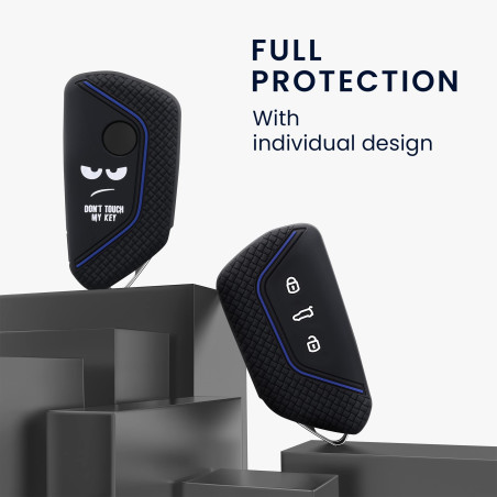 kwmobile Coque clé de Voiture Compatible avec VW Golf 8 3-Bouton Accessoire clé Voiture - Protection étui Souple en Silicone - B