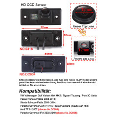 Caméra de recul de Voiture étanche Replacement for Touran Golf Variant MK4 MK5 Tiguan Touareg Polo 3C Jetta Passat Sharan Bora S