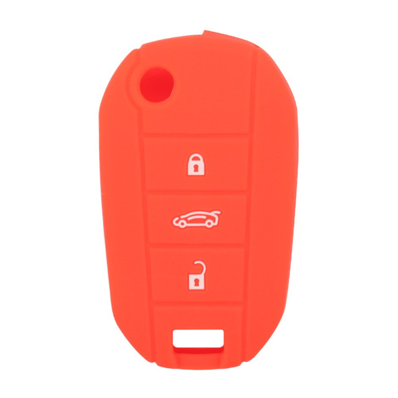 Brovacs Étui en silicone CV4300 pour clés de voiture - 3 boutons pour ouverture à distance - Pour Peugeot Citroën