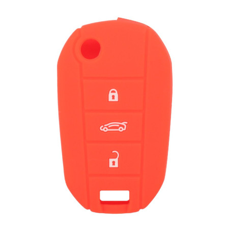 Brovacs Étui en silicone CV4300 pour clés de voiture - 3 boutons pour ouverture à distance - Pour Peugeot Citroën