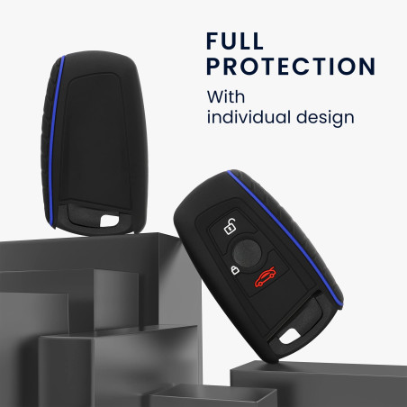 kwmobile Coque clé de Voiture Compatible avec BMW (Keyless Go Uniquement) 3-Bouton Accessoire clé Voiture - Protection étui Soup