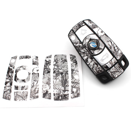 Film Cover Feuille pour la clé de Voiture Accessoires Automobiles Autocollant Sticker Auto-adhésif Une adéquation Parfaite (Uniq
