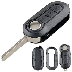topone1 Boîtier de télécommande Pliable à 3 Boutons pour Fiat 500 Doblo Ducato Panda Punto Peugeot.