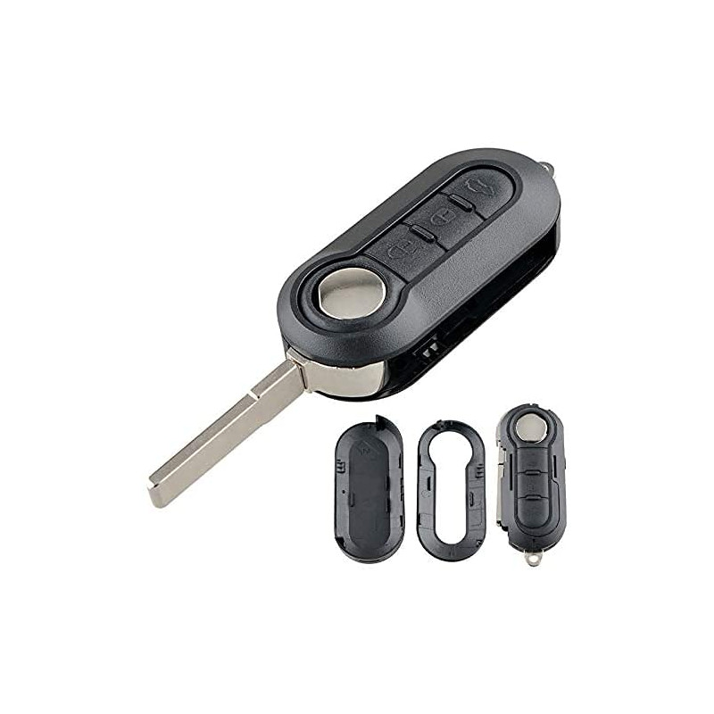 topone1 Boîtier de télécommande Pliable à 3 Boutons pour Fiat 500 Doblo Ducato Panda Punto Peugeot. topone1 Boîtier de télécommande Pliable à 3 Boutons pour Fiat 500 Doblo Ducato Panda Punto Peugeot.