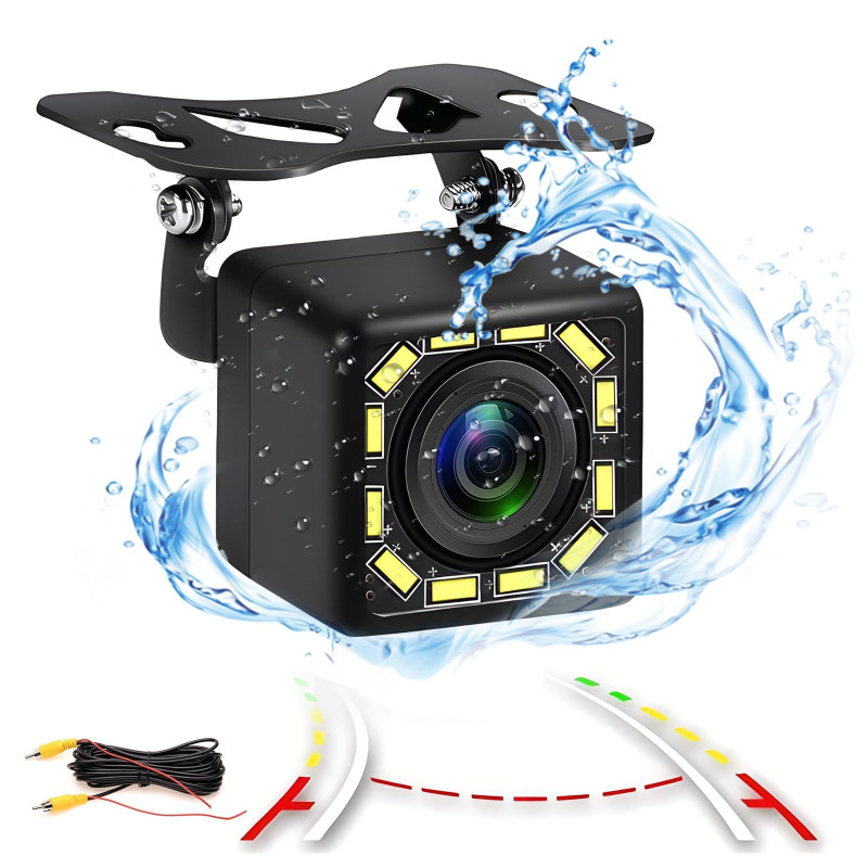 Kuuleyn Caméra de recul de Voiture HD, caméra de Vue arrière de Voiture IP68 étanche 8 LED caméra de Vision Nocturne de stationn Kuuleyn Caméra de recul de Voiture HD, caméra de Vue arrière de Voiture IP68 étanche 8 LED caméra de Vision Nocturne de stationn
