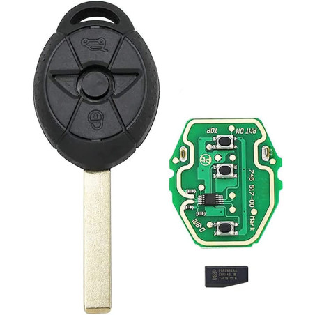 ProPlip Clé complète avec électronique à Programmer Compatible avec Mini Cooper s r50 r53 One d