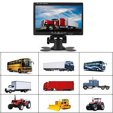 CAMECHO Caméra de recul pour Voiture+7" LCD Moniteur Kit 12V - 24V Kit de système de Parking pour caméra de Vision Nocturne étan