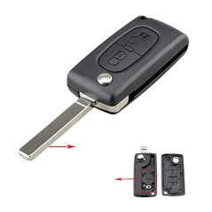 Clé de Voiture à Distance Flip pour Peugeot 207 307 308 407 607 807 2/3/4 Boutons HU83/VA2 pour citroën C2 C3 C4 C5 C6 Coque de 
