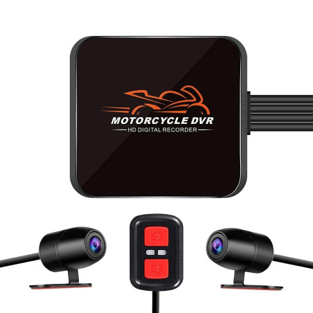 Caméra de Tableau de Bord pour Moto Objectif Grand Angle 130 °, Double caméra 1080p Avant et Arri