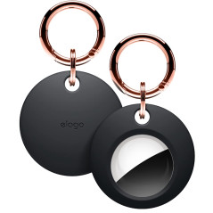 elago Etui de Protection Porte-clés pour AirTag 2e Gén (2026) & 1re Gén - Protection Bomplète, Porte-clés Inclus, Silicone de Qu