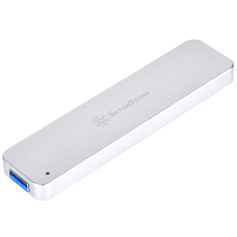 SilverStone SST-MS09S - USB 3.1 Gen. 2 externe boîtier disque dur pour M.2 SATA SSD, argent SilverStone SST-MS09S - USB 3.1 Gen. 2 externe boîtier disque dur pour M.2 SATA SSD, argent