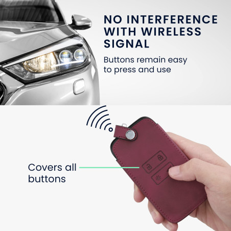kwmobile Accessoire Clef de Voiture Compatible avec Renault Smart Key 4-Bouton (Keyless Go Uniquement) - Coque de Clé de Voiture