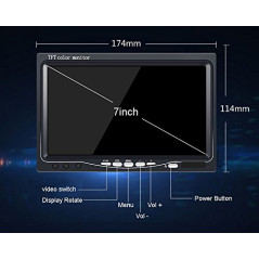 7 '' Pouces TFT LCD HD Moniteur de Voiture Vue arrière de la Voiture Moniteur de stationnement avec 2 entrées vidéo pour caméra 