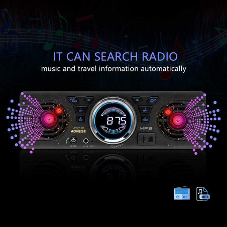BOOMBOOST AV252 12V Voiture Carte SD autoradio Radio stéréo Radio Haut-parleurs intégrés avec Haut-parleurs Bluetooth