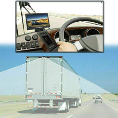 Moniteur HD avec écran 7’’ LCD TFT 12 V-24 V pour auto + caméra de recul pour bus camion remorque à 18 DEL IR étanches pour visi