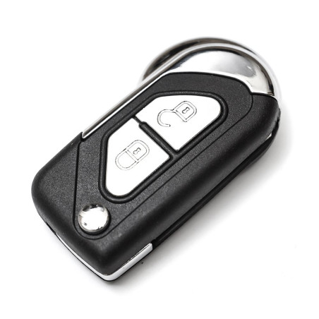 Boîtier pour clé à 2 boutons avec clé pliante et télécommande pour voiture