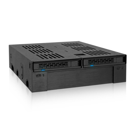 Icy Dock Rack Mobile, backplane Cage, boitier de Rack Hot Swap pour 2 HDD ou SSD SAS/SATA 2.5" + Emplacement 3.5" pour Baie de 5