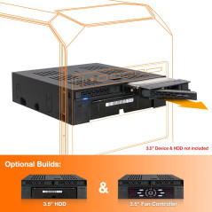Icy Dock Rack Mobile, backplane Cage, boitier de Rack Hot Swap pour 2 HDD ou SSD SAS/SATA 2.5" + Emplacement 3.5" pour Baie de 5
